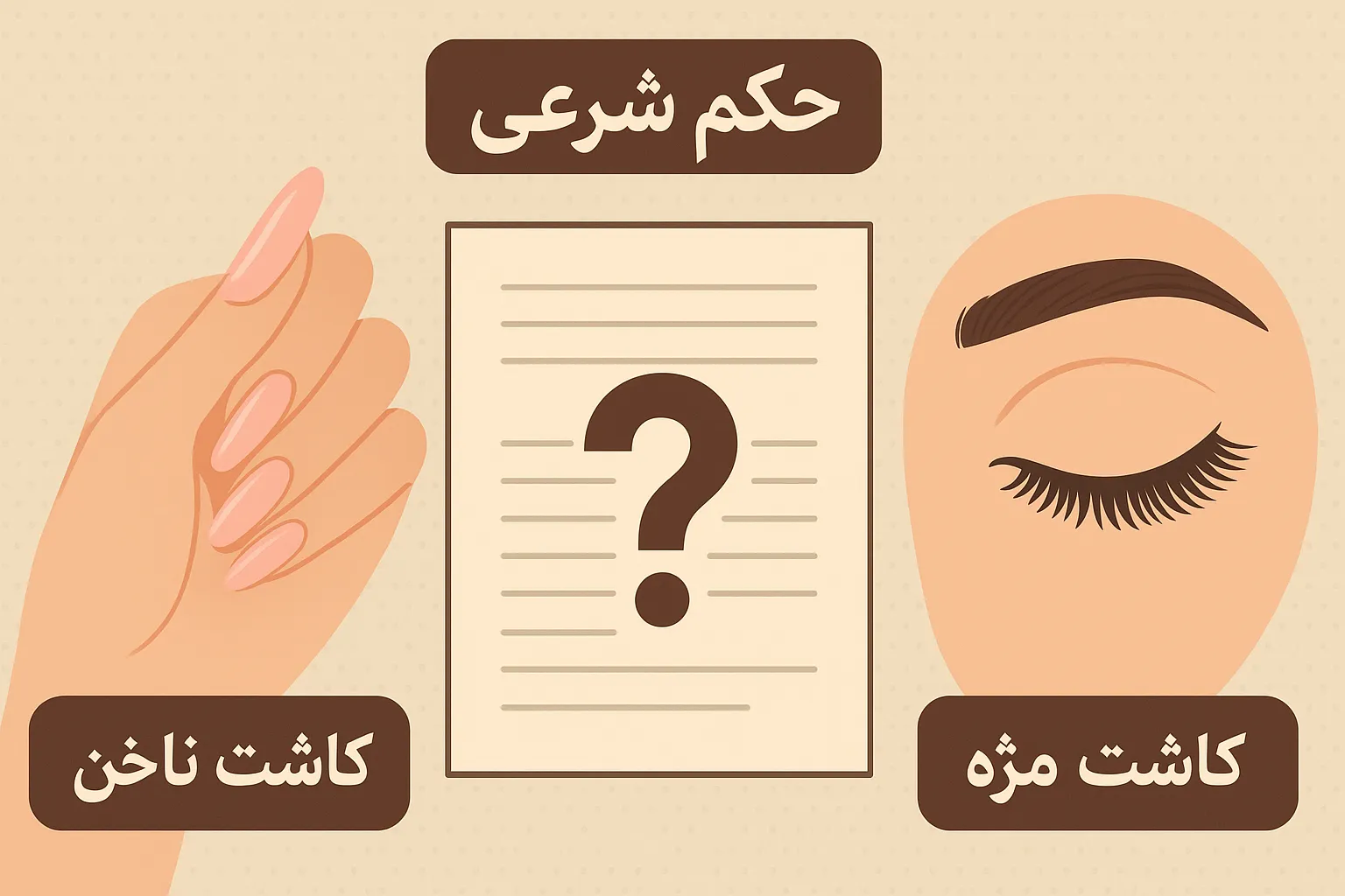 - حکم شرعی کاشت ناخن و مژه تکلیف وضو و غسل چیست (مقایسه فتوای مراجع)